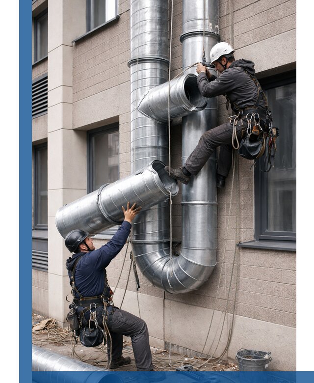 Монтаж фасадных воздуховодов в Тихорецке с герметизацией и крепежом