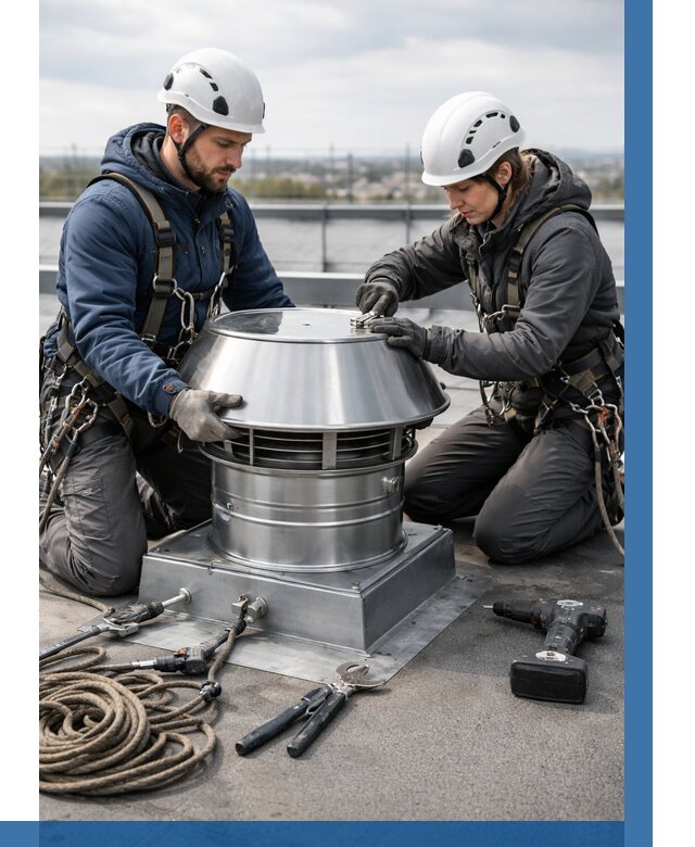 Установка дефлекторов на кровле в Тихорецке от 4638 р. | ВЫСОТНИК-Тхр