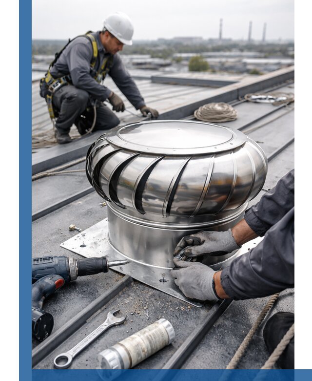 Установка дефлекторов на кровле в Тихорецке профессионально