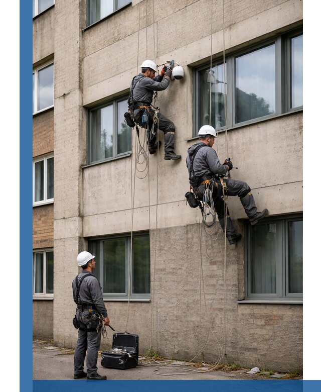 Монтаж фасадных камер видеонаблюдения в Тихорецке под ключ