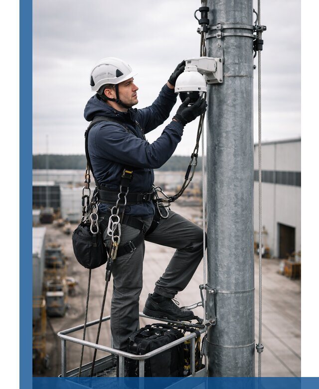 Профессиональная установка видеокамер на мачте в Тихорецке