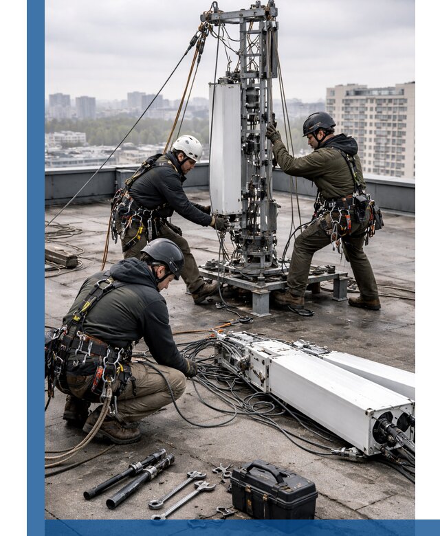 Демонтаж антенн на крыше зданий в Тихорецке с гарантией