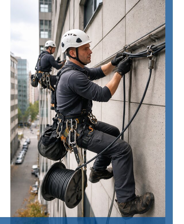 Прокладка кабеля по фасаду в Тихорецке от 361 р. | ВЫСОТНИК-Тхр