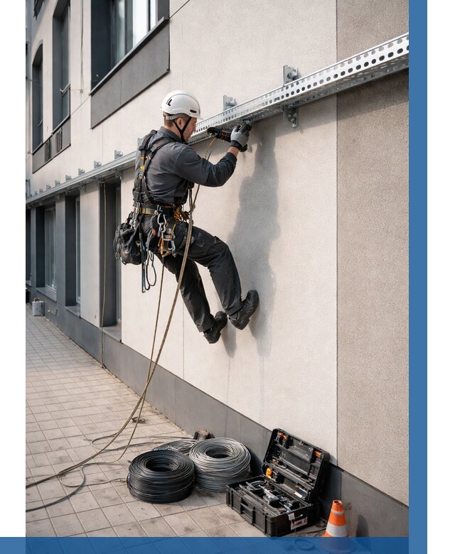 Монтаж кабельных лотков на фасаде в Тихорецке от 1237 р. | ВЫСОТНИК-Тхр