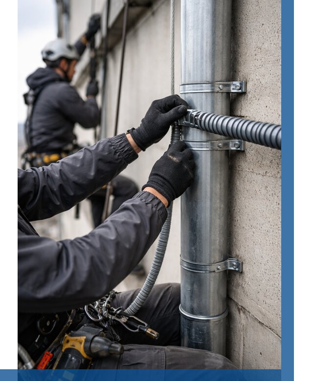 Монтаж гофры для кабеля в Тихорецке от 309 р. | ВЫСОТНИК-Тхр