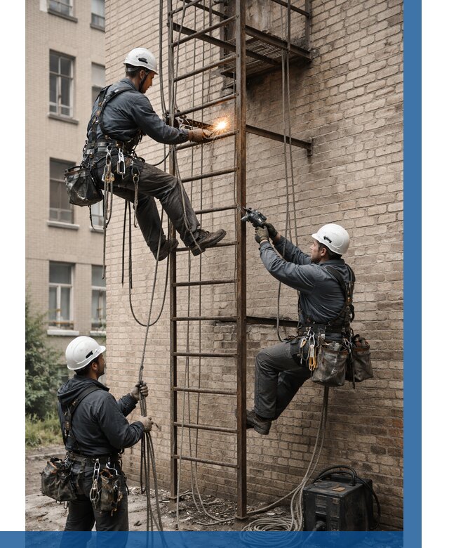 Ремонт пожарной лестницы в Тихорецке от 7730 р. | ВЫСОТНИК-Тхр