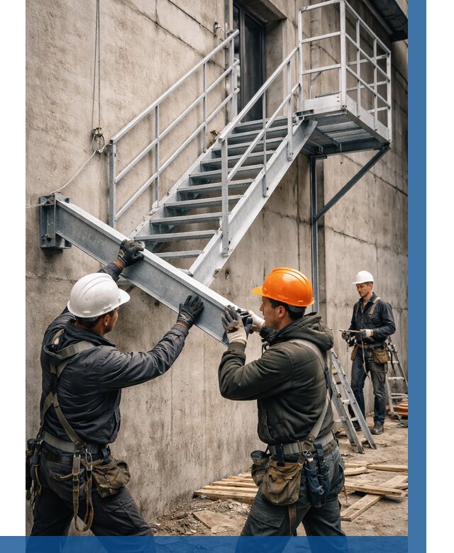 Монтаж металлических лестниц в Тихорецке от 15461 р. | ВЫСОТНИК-Тхр