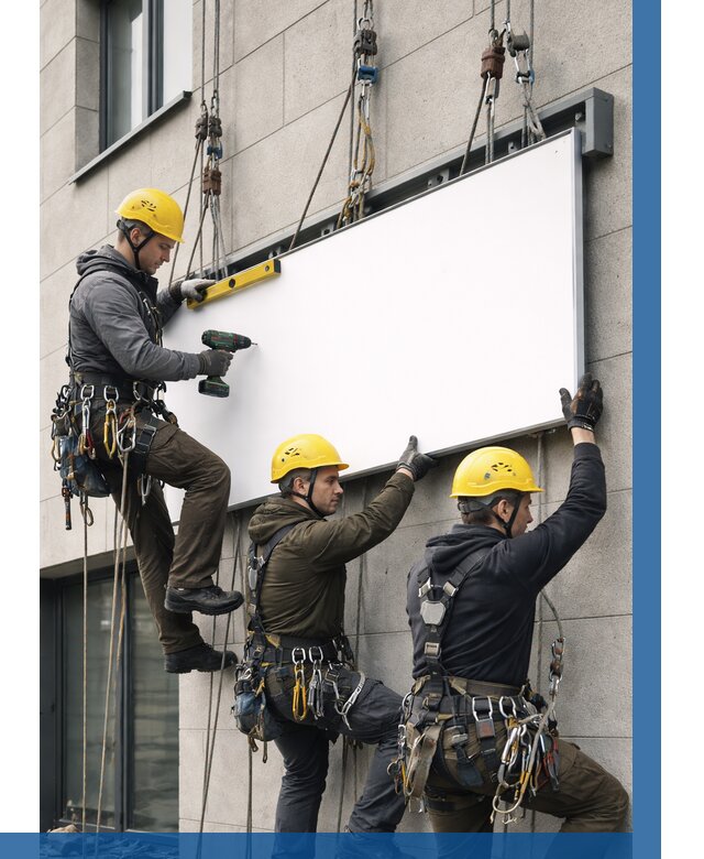 Монтаж рекламной вывески в Тихорецке от 8246 р. | ВЫСОТНИК-Тхр