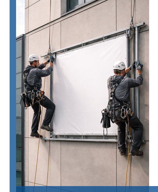 Монтаж наружной рекламной вывески в Тихорецке под ключ