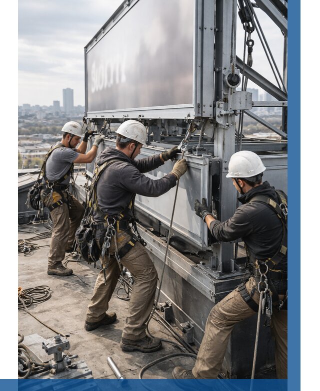 Монтаж крышной рекламной конструкции в Тихорецке от 61842 р.|ВЫСОТНИК-Тхр