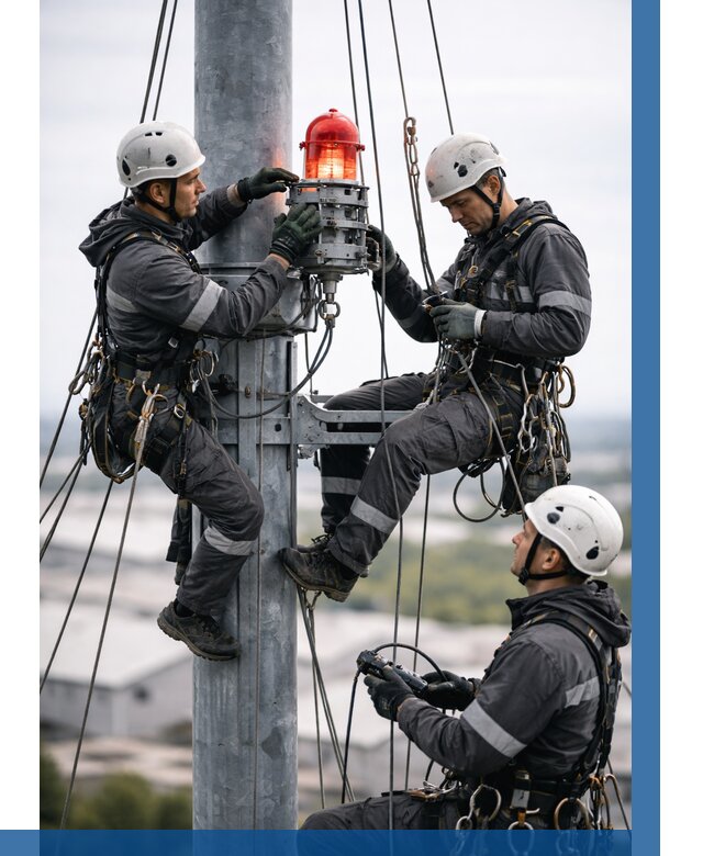 Монтаж заградительных огней в Тихорецке от 8761 р. | ВЫСОТНИК-Тхр