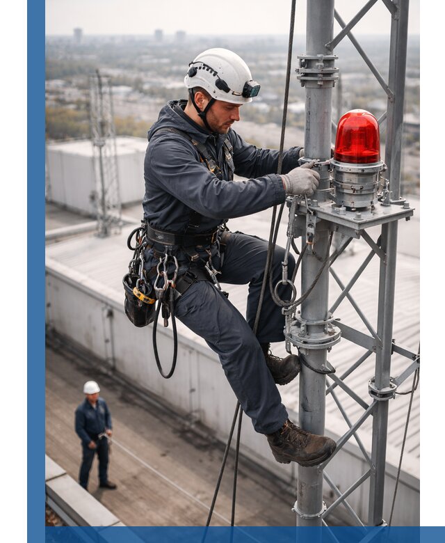 Монтаж заградительных огней и обслуживание объектов в Тихорецке