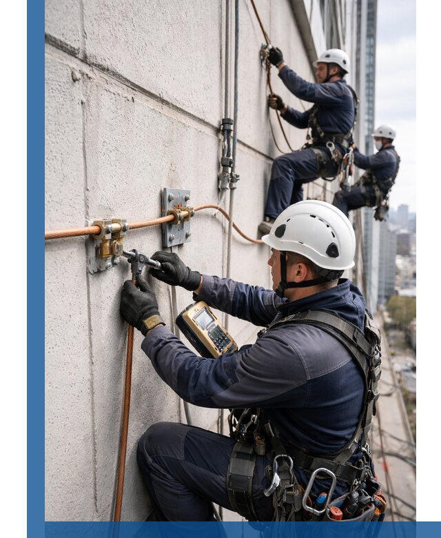 Монтаж системы заземления здания и молниезащиты в Тихорецке