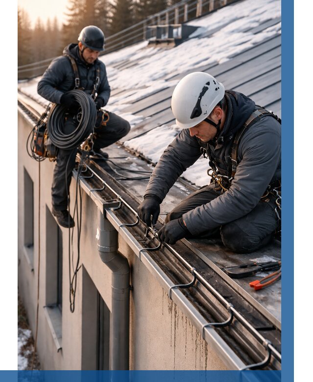 Монтаж греющего кабеля на кровле в Тихорецке от 464 р. | ВЫСОТНИК-Тхр