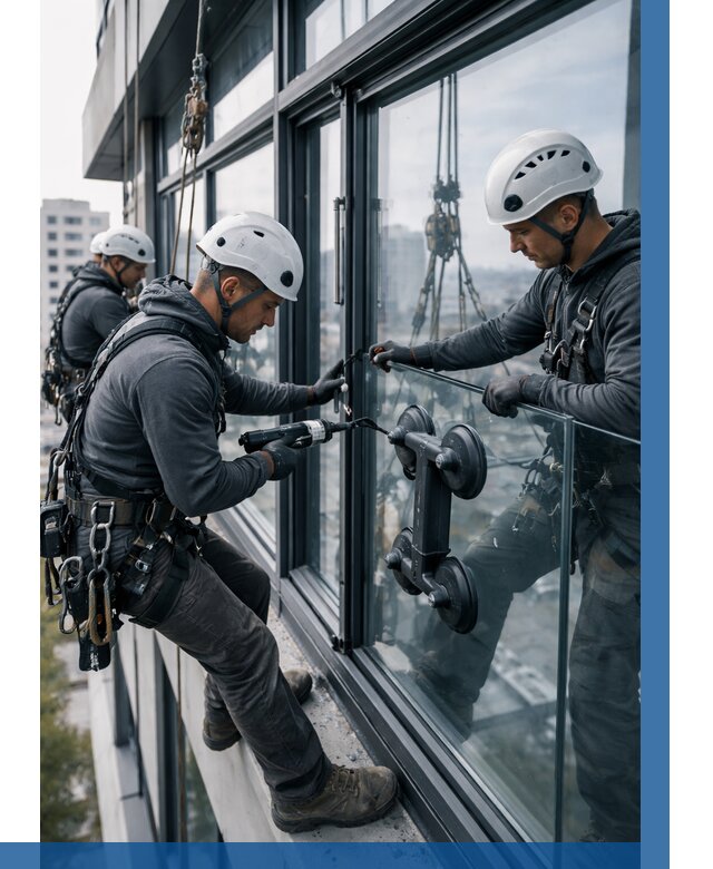 Витражное остекление зданий в Тихорецке от 3607 р. | ВЫСОТНИК-Тхр