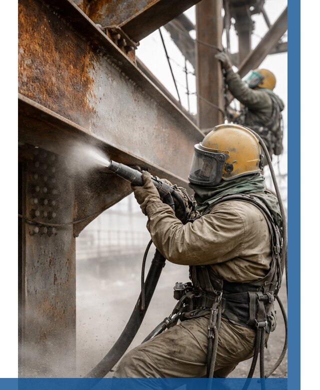 Пескоструйная очистка металлоконструкций в Тихорецке по 618 р.  ВЫСОТНИК-Тхр