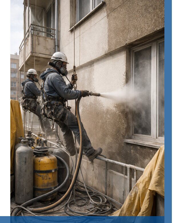 Пескоструйная очистка фасада в Тихорецке от 670 р. | ВЫСОТНИК-Тхр