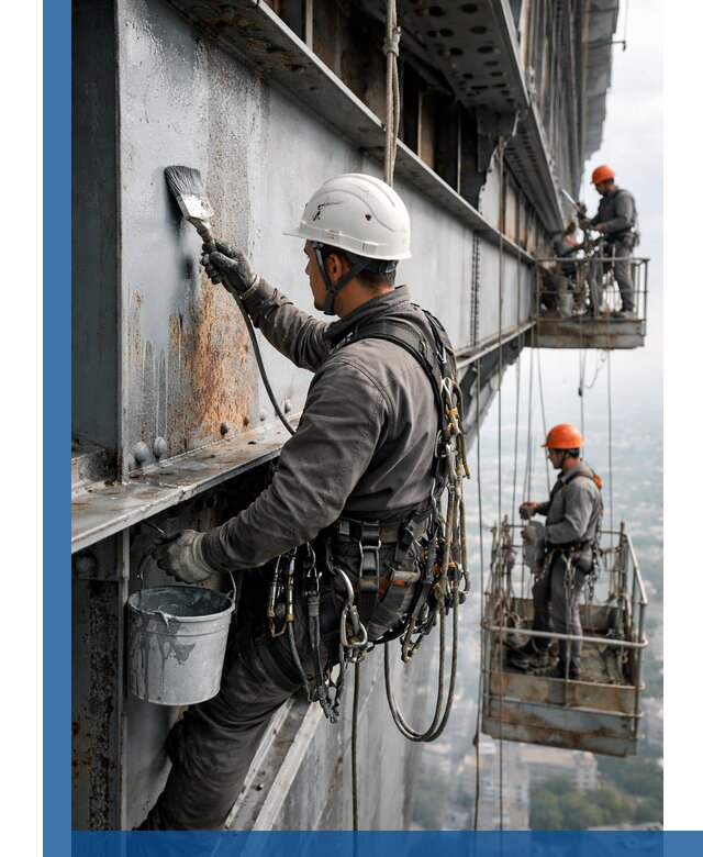 Покраска металлоконструкций на высоте в Тихорецке профессионально