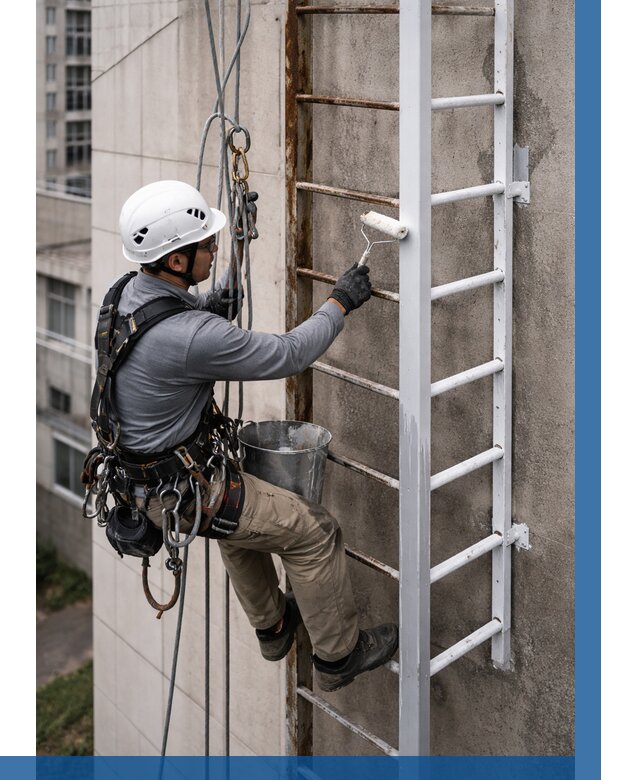 Покраска пожарных лестниц в Тихорецке от 4638 р. | ВЫСОТНИК-Тхр