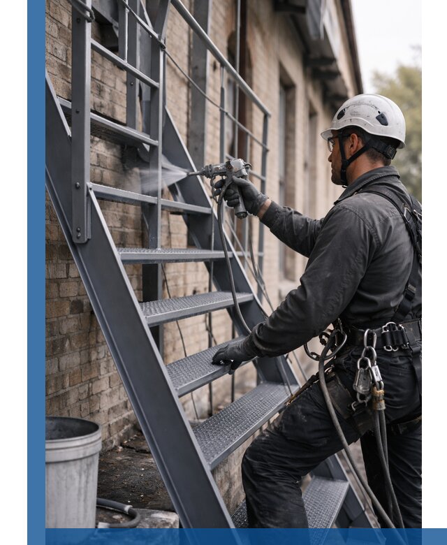 Покраска и антикоррозионная защита пожарных лестниц в Тихорецке