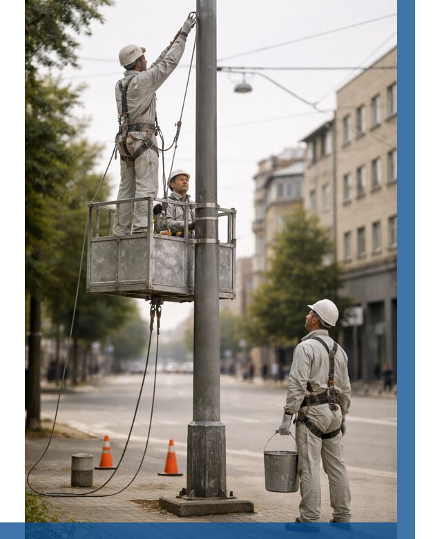 Покраска опор освещения в Тихорецке от 5154 р. | ВЫСОТНИК-Тхр