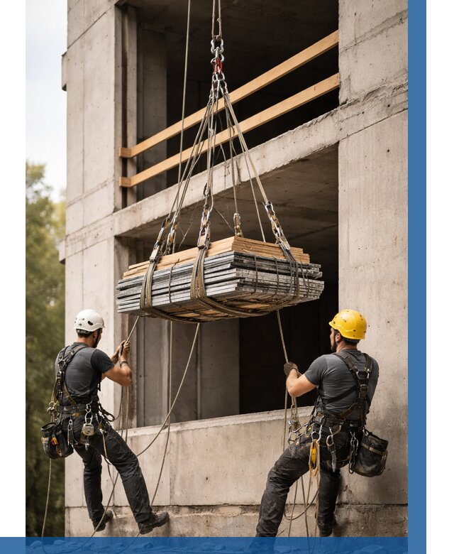 Подъем материала на этаж веревками в Тихорецке от 1546 р. | ВЫСОТНИК-Тхр