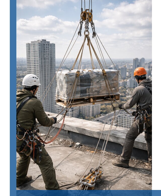 Подъем и монтаж крупногабаритных грузов на крышу в Тихорецке