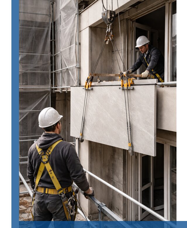 Подъем керамогранита на этаж в Тихорецке грузчиками и техникой