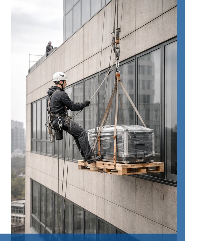 Спуск груза по фасаду в Тихорецке от 3607 р. | ВЫСОТНИК-Тхр