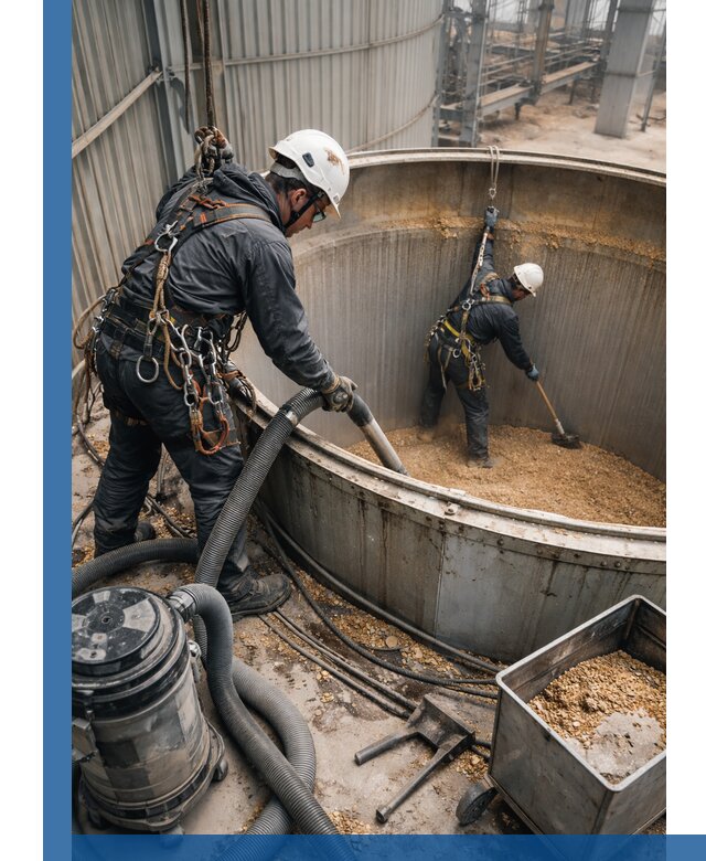 Профессиональная чистка зерновых бункеров в Тихорецке с выездом