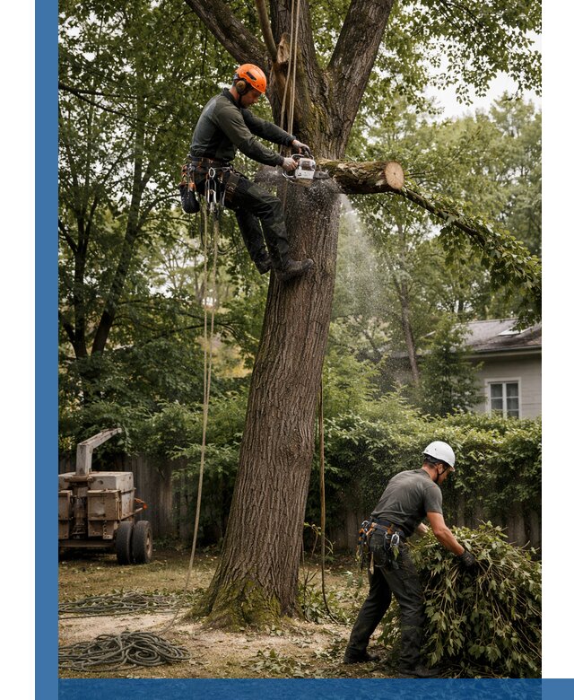 Кронирование деревьев в Тихорецке, безопасная высотная обрезка