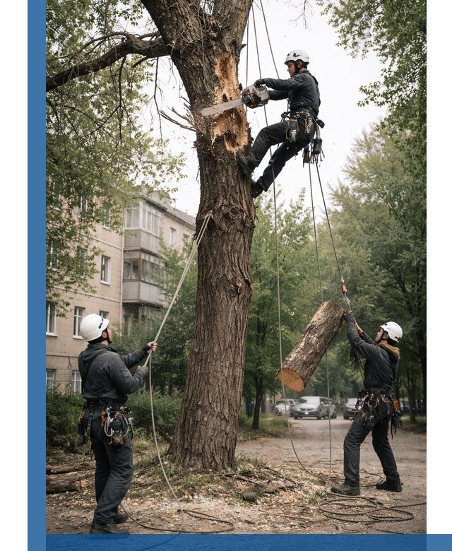 Срочное удаление аварийных деревьев в Тихорецке с гарантией безопасности