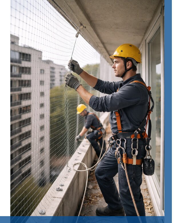 Монтаж сетки от птиц в Тихорецке от 4638 р. | ВЫСОТНИК-Тхр